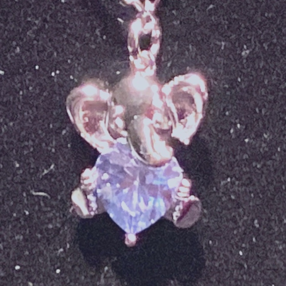 925 elephant charm with blue stone NWOT